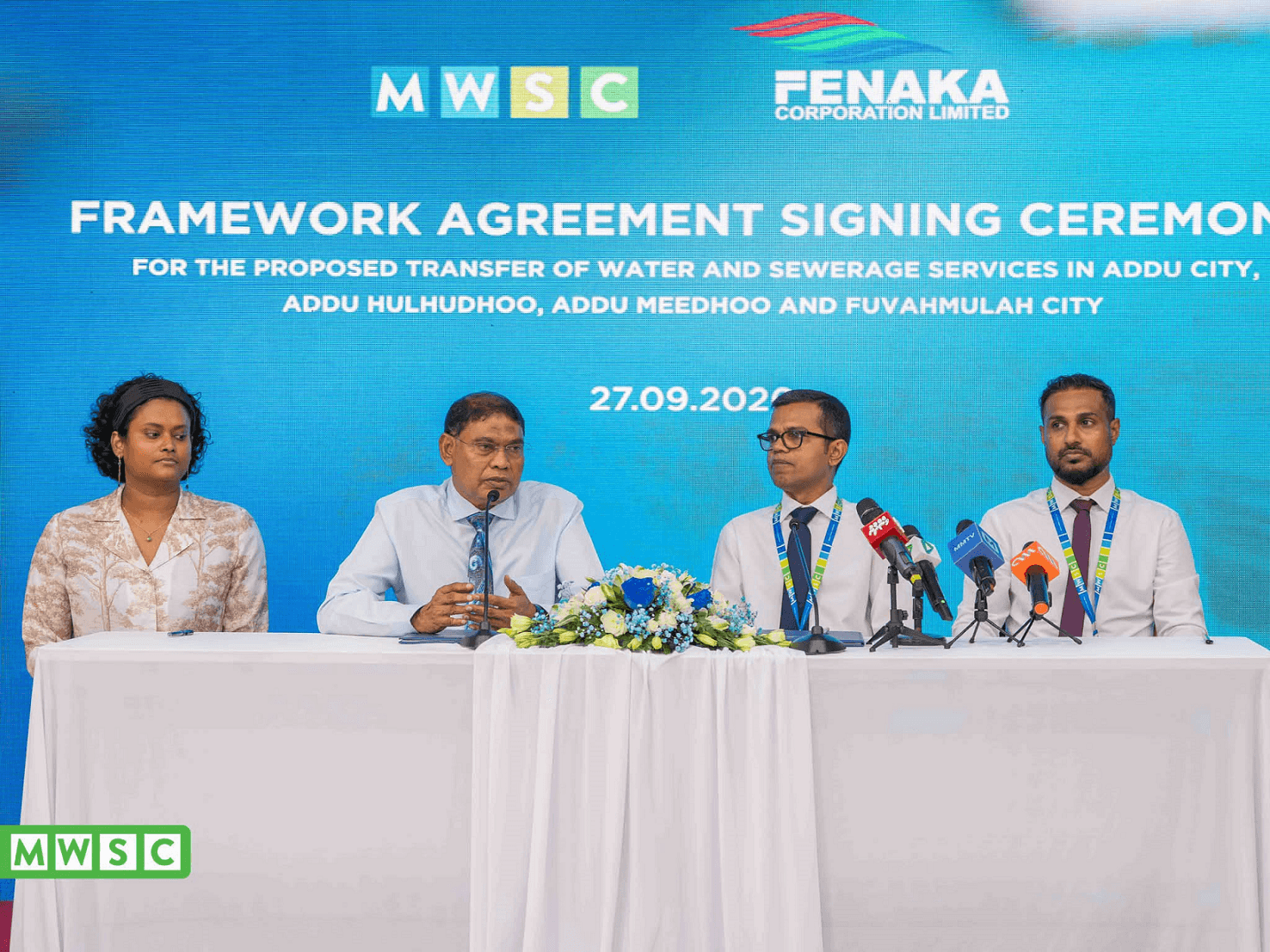 ފުވައްމުލަކުގެ ފެނާ ނަރުދަމާގެ ހިދުމަތް އެމްޑަބްލިއުއެސްސީ އަށް ބަދަލުކުރުމަށް އެއްބަސްވުމެއްގައި ސޮއިކޮށްފި